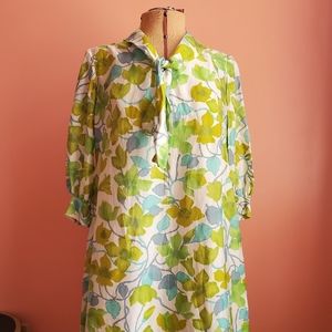 California Dreamin' Silky Floral 1960s Muumuu